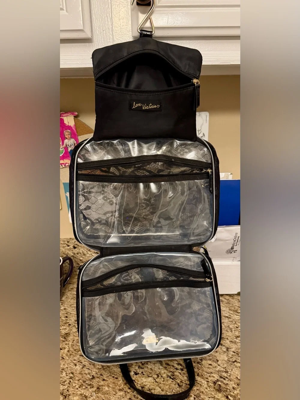 Victoria's Secret Black Lace Vanity Bag